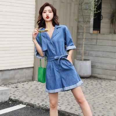 JUMPSUIT JEAN ĐÙI CỔ VEST - NJ965